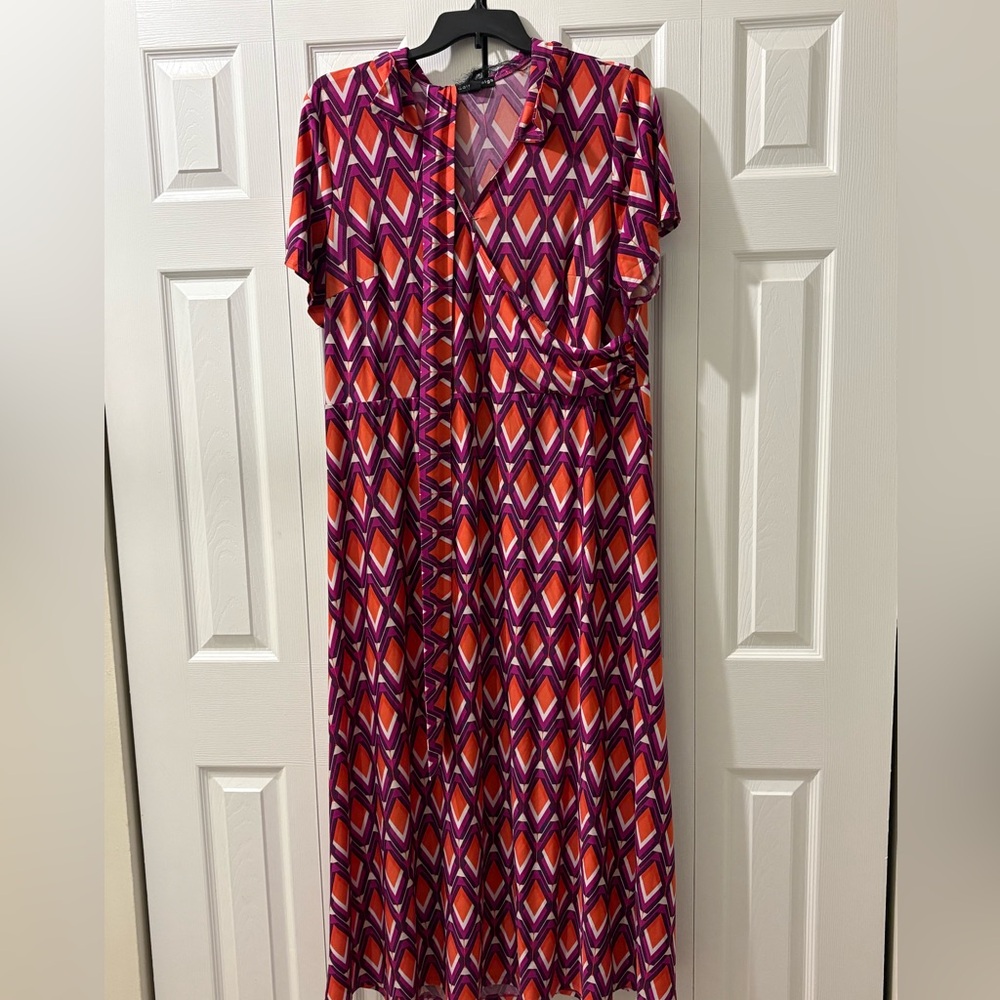 Madison Leigh Purple and Orange Maxi Dress